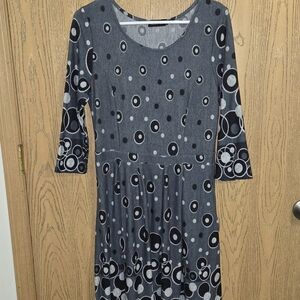 Stylish Gray Polka Dot Dress